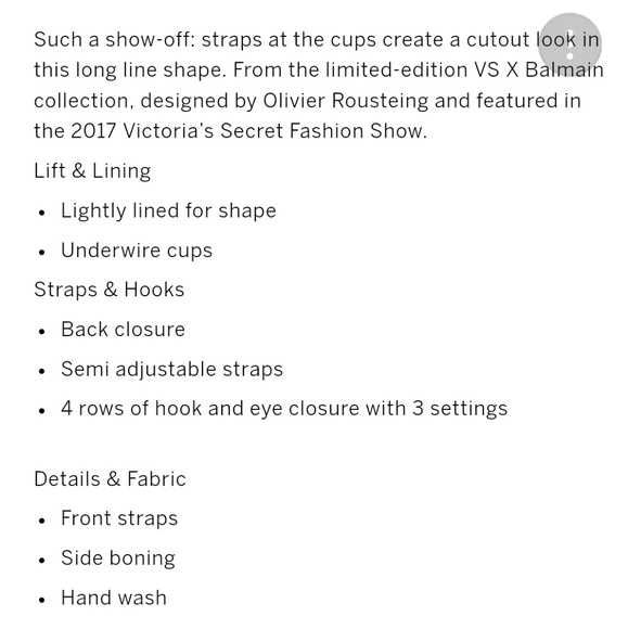 Victoria's Secret Limited Edition Balmain Bra - Picture 6 of 9